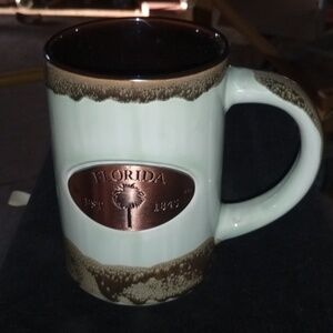 Florida Ceramic Mug with Brown and Cream Accents